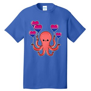 Octopus Balloon Bisexual Pride Gift Tall T-Shirt