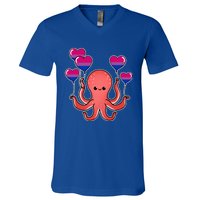 Octopus Balloon Bisexual Pride Gift V-Neck T-Shirt