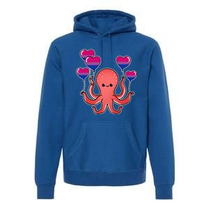 Octopus Balloon Bisexual Pride Gift Premium Hoodie