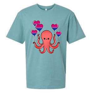 Octopus Balloon Bisexual Pride Gift Sueded Cloud Jersey T-Shirt