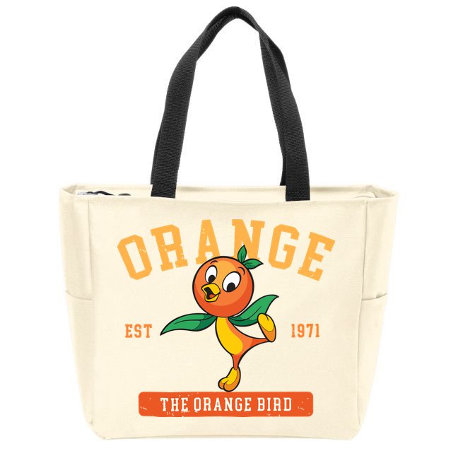 Orange Bird Beach Summer Vacation Flower And Garden Zip Tote Bag