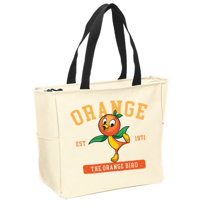 Orange Bird Beach Summer Vacation Flower And Garden Zip Tote Bag