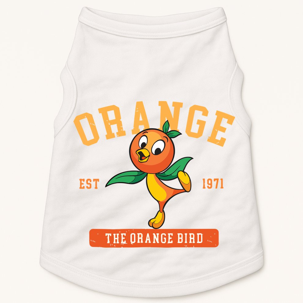 Orange Bird Beach Summer Vacation Flower And Garden Doggie Tank