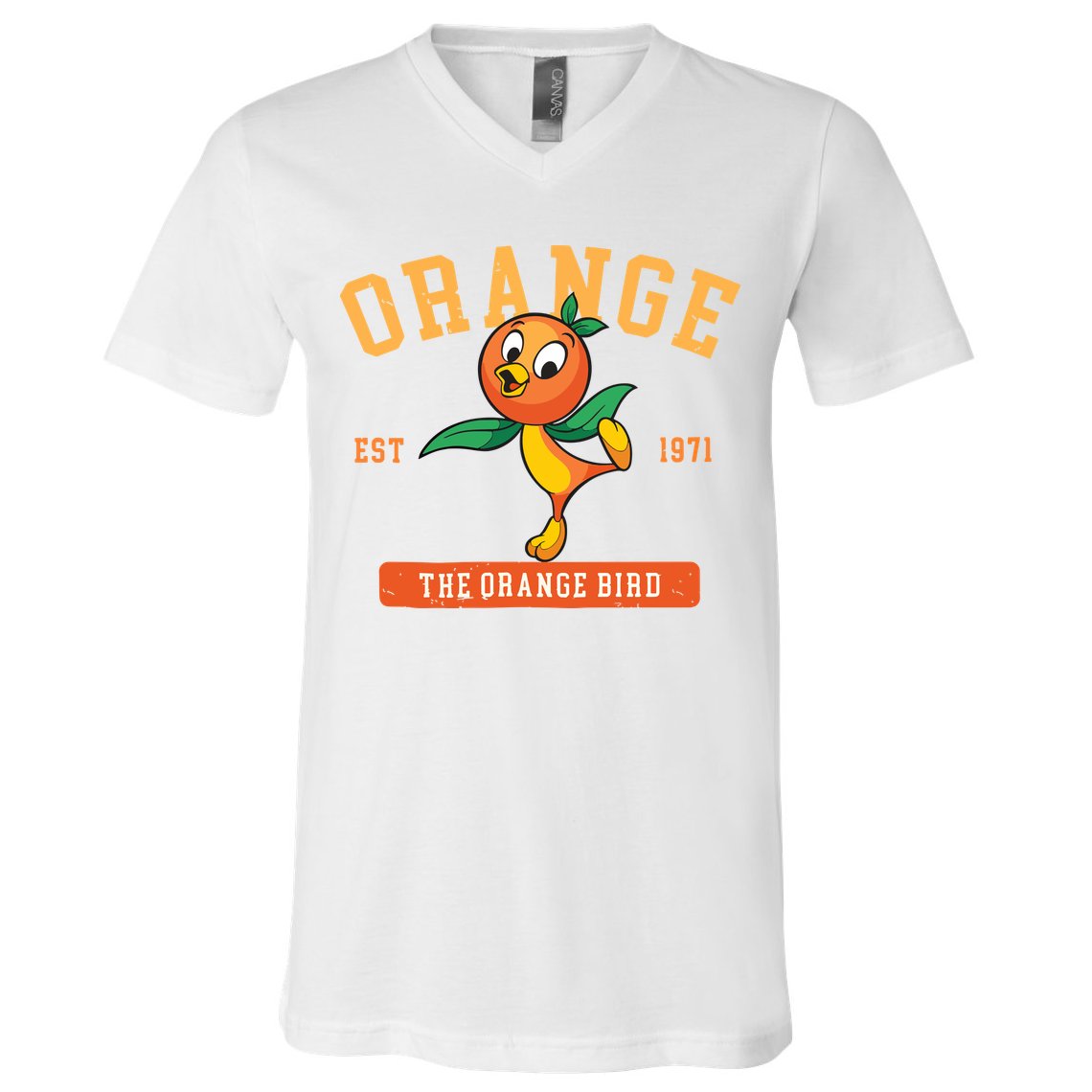 Orange Bird Beach Summer Vacation Flower And Garden V-Neck T-Shirt