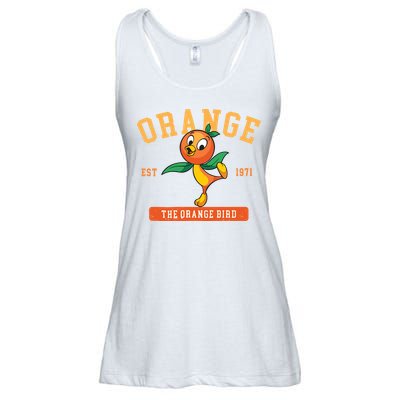 Orange Bird Beach Summer Vacation Flower And Garden Ladies Essential Flowy Tank