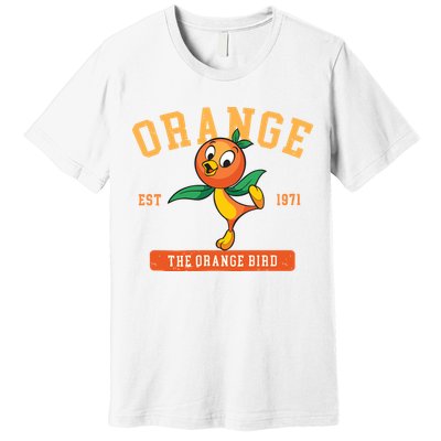 Orange Bird Beach Summer Vacation Flower And Garden Premium T-Shirt