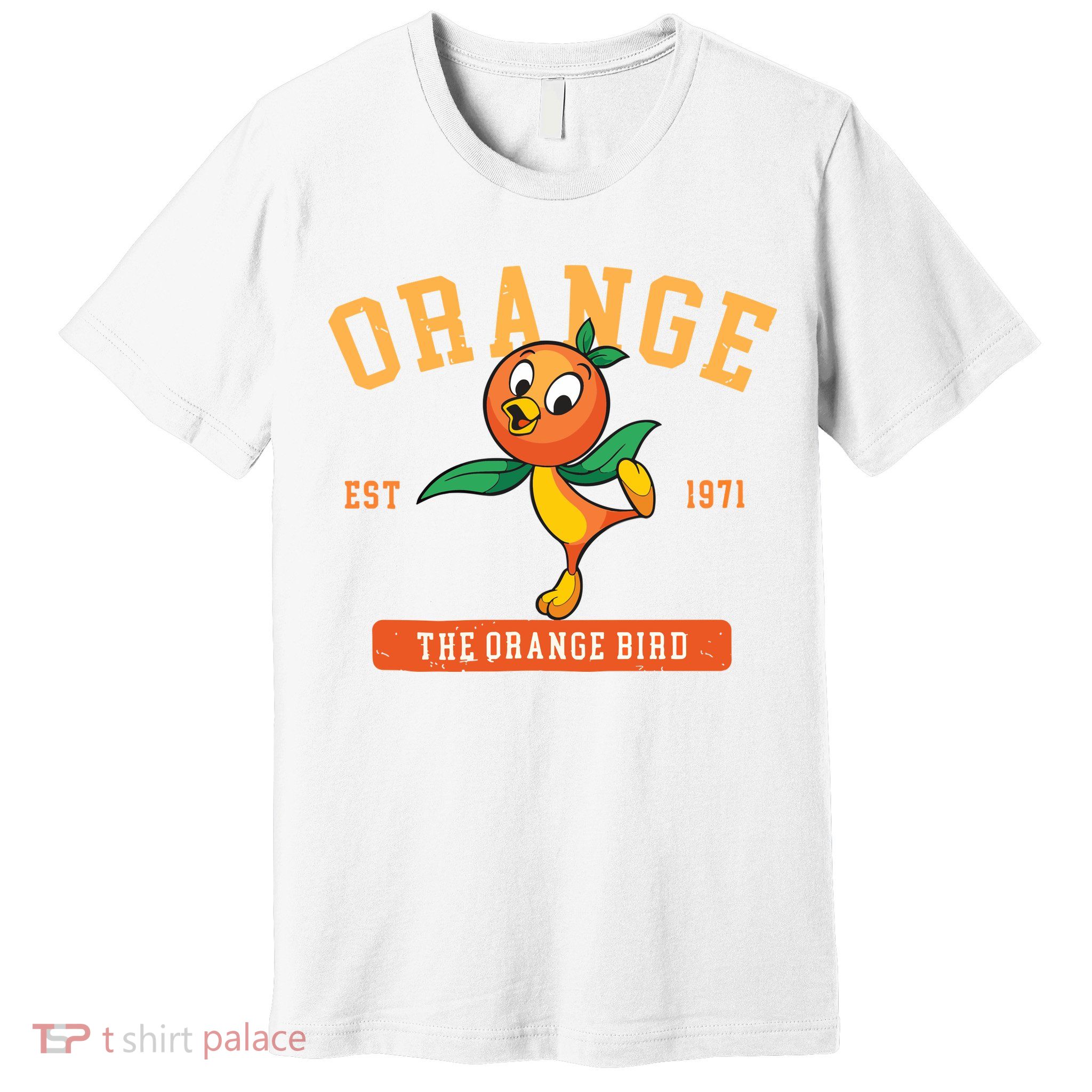 Orange Bird Beach Summer Vacation Flower And Garden Premium T-Shirt