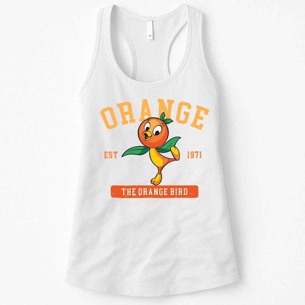 Orange Bird Beach Summer Vacation Flower And Garden Womens Tank Top