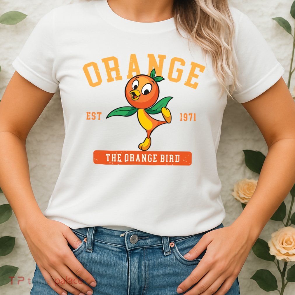 Orange Bird Beach Summer Vacation Flower And Garden Womens T-Shirt