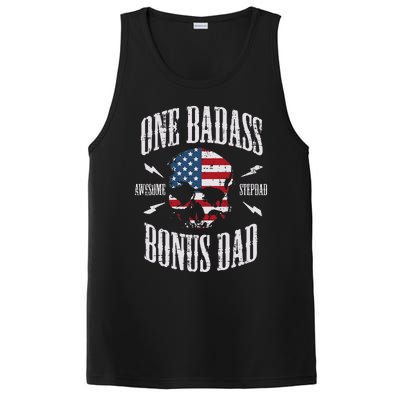 One Badass Bonus Dad Us Flag Skull Stepdad Step Dad PosiCharge Competitor Tank