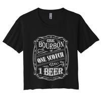 One Bour Bon One Scot Ch One Be Er Women's Crop Top Tee
