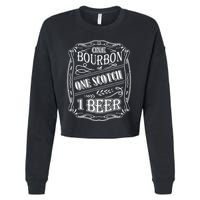 One Bour Bon One Scot Ch One Be Er Cropped Pullover Crew