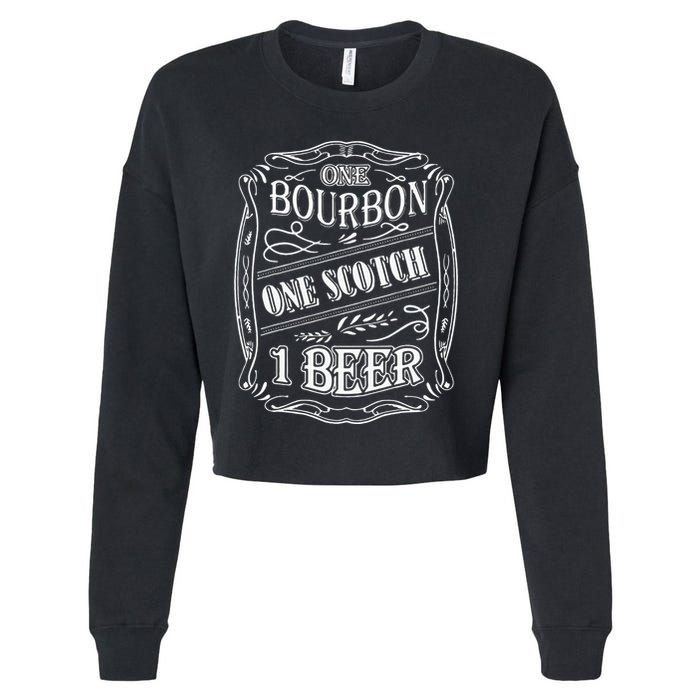 One Bour Bon One Scot Ch One Be Er Cropped Pullover Crew