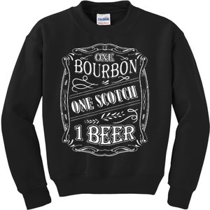 One Bour Bon One Scot Ch One Be Er Kids Sweatshirt