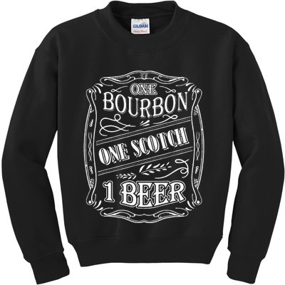 One Bour Bon One Scot Ch One Be Er Kids Sweatshirt