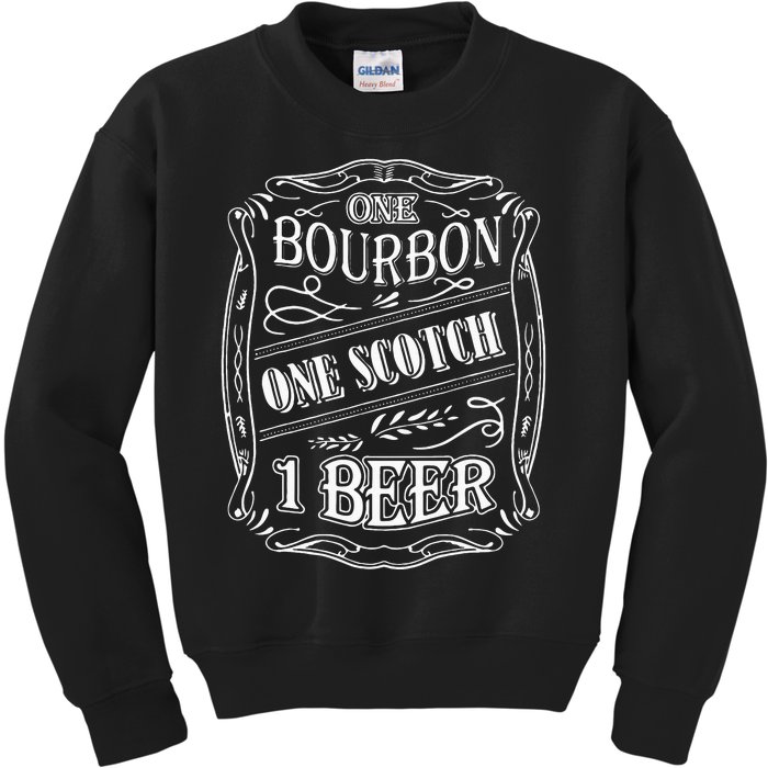 One Bour Bon One Scot Ch One Be Er Kids Sweatshirt