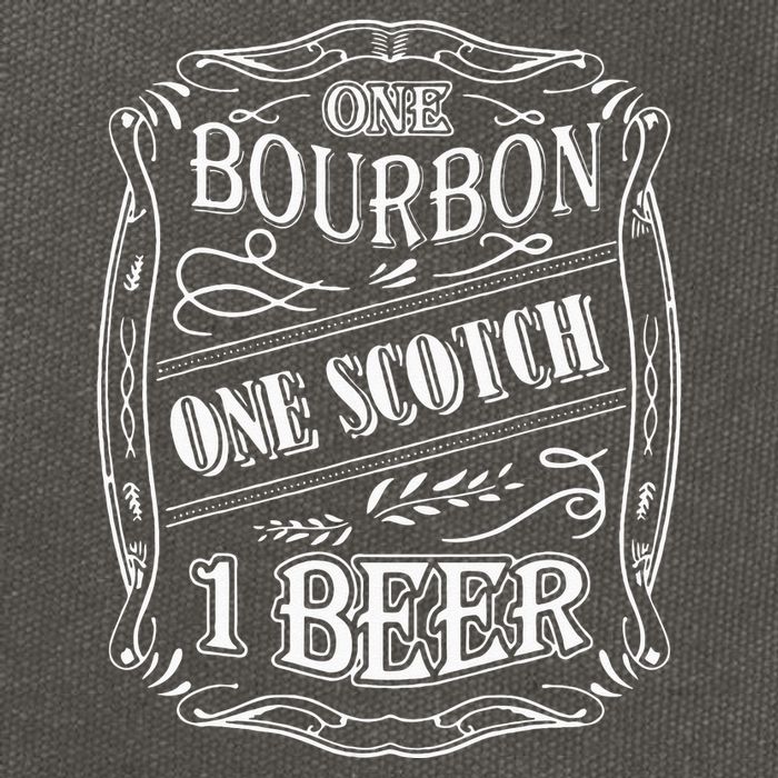 One Bour Bon One Scot Ch One Be Er Cotton Canvas Backpack