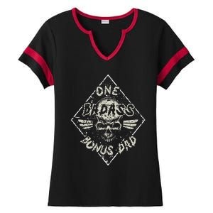 One Badass Bonus Dad Ladies Halftime Notch Neck Tee