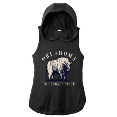 Oklahoma Bison Buffalo Ladies PosiCharge Tri-Blend Wicking Draft Hoodie Tank