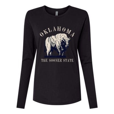 Oklahoma Bison Buffalo Womens Cotton Relaxed Long Sleeve T-Shirt