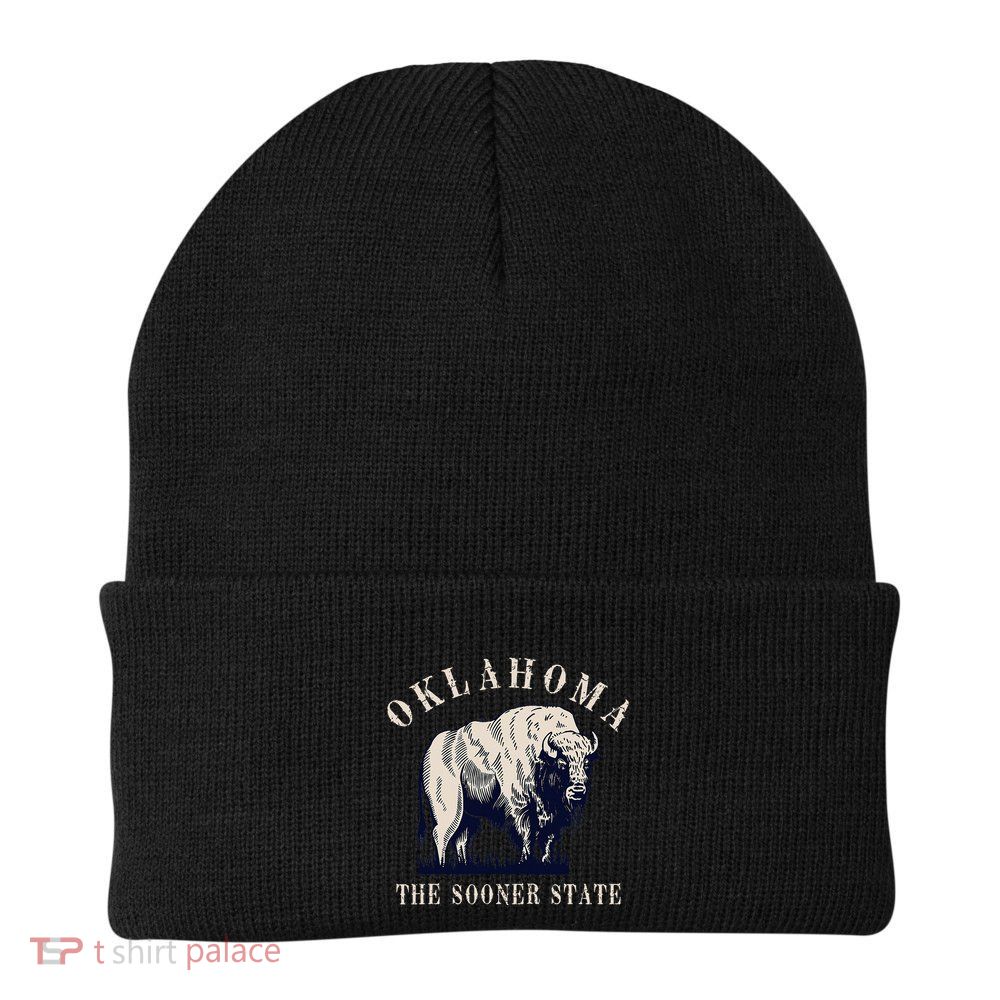 Oklahoma Bison Buffalo Knit Cap Winter Beanie