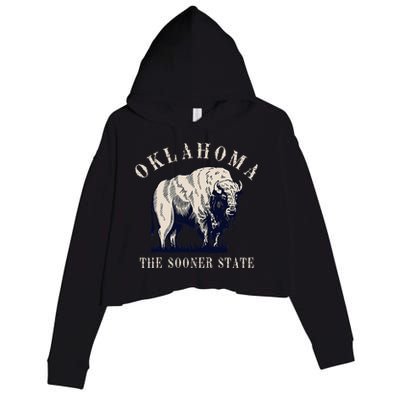 Oklahoma Bison Buffalo Crop Fleece Hoodie