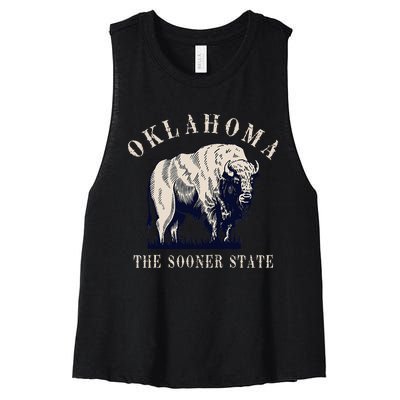 Oklahoma Bison Buffalo Women's Racerback Cropped Tank