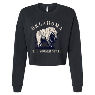 Oklahoma Bison Buffalo Cropped Pullover Crew