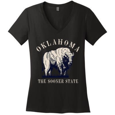 Oklahoma Bison Buffalo Women's V-Neck T-Shirt