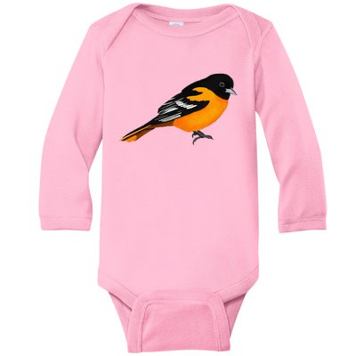 Oriole Bird Birdlover Birdwatcher Ornithologist Biologist Baby Long Sleeve Bodysuit