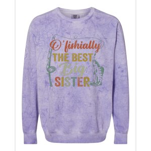 O’fishally Best Big Sister Fishing Pregnancy Announcement Colorblast Crewneck Sweatshirt