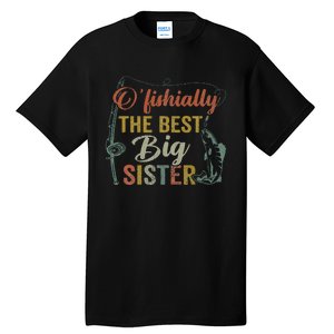 O’fishally Best Big Sister Fishing Pregnancy Announcement Tall T-Shirt