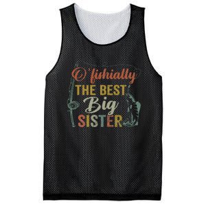 O’fishally Best Big Sister Fishing Pregnancy Announcement Mesh Reversible Basketball Jersey Tank