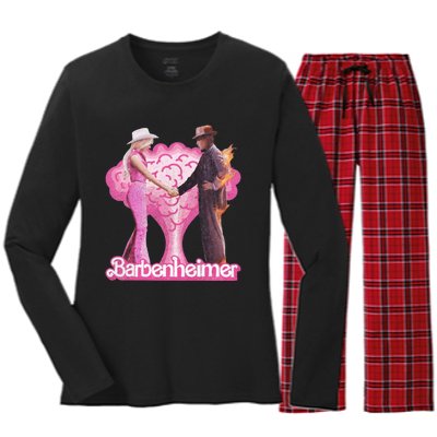 Oppenheimer Bar Bie Doll Trending Funny Hot Meme Women's Long Sleeve Flannel Pajama Set 