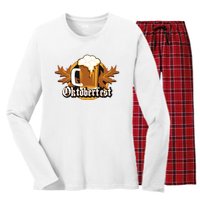 Oktoberfest Beer Celebration Logo Women's Long Sleeve Flannel Pajama Set 