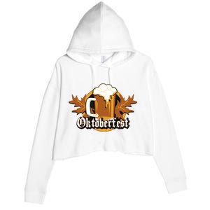 Oktoberfest Beer Celebration Logo Crop Fleece Hoodie