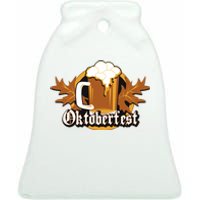 Oktoberfest Beer Celebration Logo Ceramic Bell Ornament