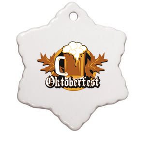 Oktoberfest Beer Celebration Logo Ceramic Star Ornament