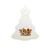 Oktoberfest Beer Celebration Logo Ceramic Tree Ornament