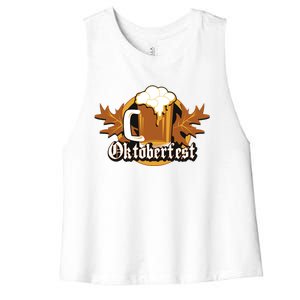 Oktoberfest Beer Celebration Logo Women's Racerback Cropped Tank