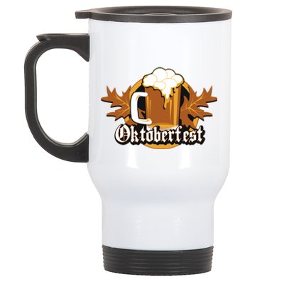 Oktoberfest Beer Celebration Logo Stainless Steel Travel Mug