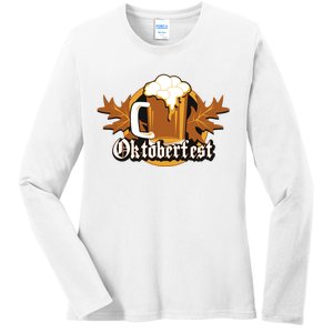 Oktoberfest Beer Celebration Logo Ladies Long Sleeve Shirt