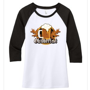 Oktoberfest Beer Celebration Logo Women's Tri-Blend 3/4-Sleeve Raglan Shirt