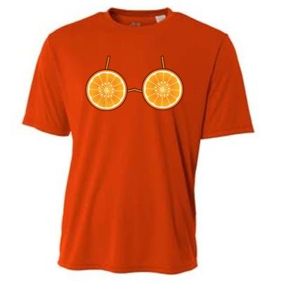 Orange Bra Costume Cute Easy Fruit Halloween Gift Cooling Performance Crew T-Shirt