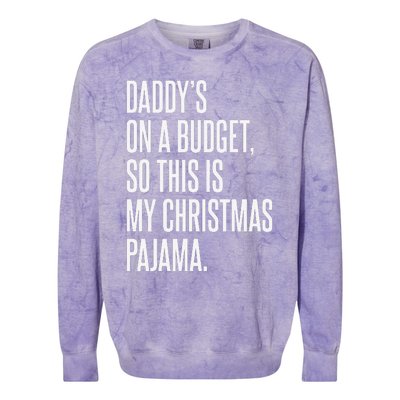 On Budget Christmas Pajama Holiday Family Daddy Excuse Colorblast Crewneck Sweatshirt