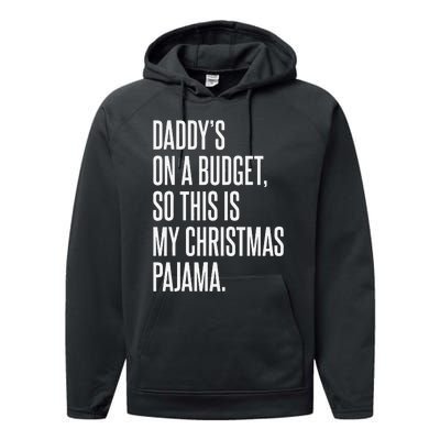 On Budget Christmas Pajama Holiday Family Daddy Excuse Performance Fleece Hoodie