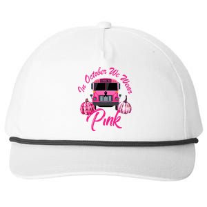 October Breast Cancer Awareness Pumpkin Halloween Snapback Five-Panel Rope Hat