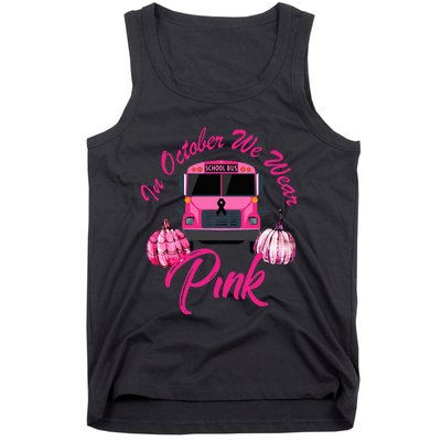 October Breast Cancer Awareness Pumpkin Halloween Tank Top