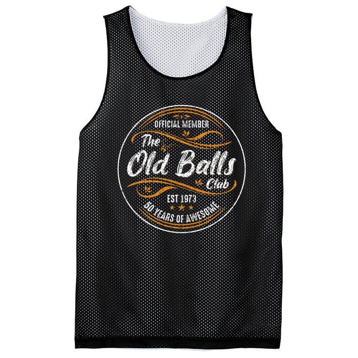 Old Balls Club 50th Birthday Funny 50 Years Mesh Reversible Basketball Jersey Tank