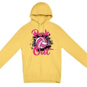 Out Breast Cancer Awareness Volleyball Premium Pullover Hoodie